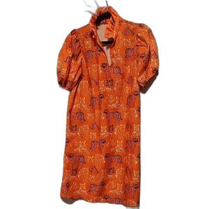 Tiger Print Orange Dress